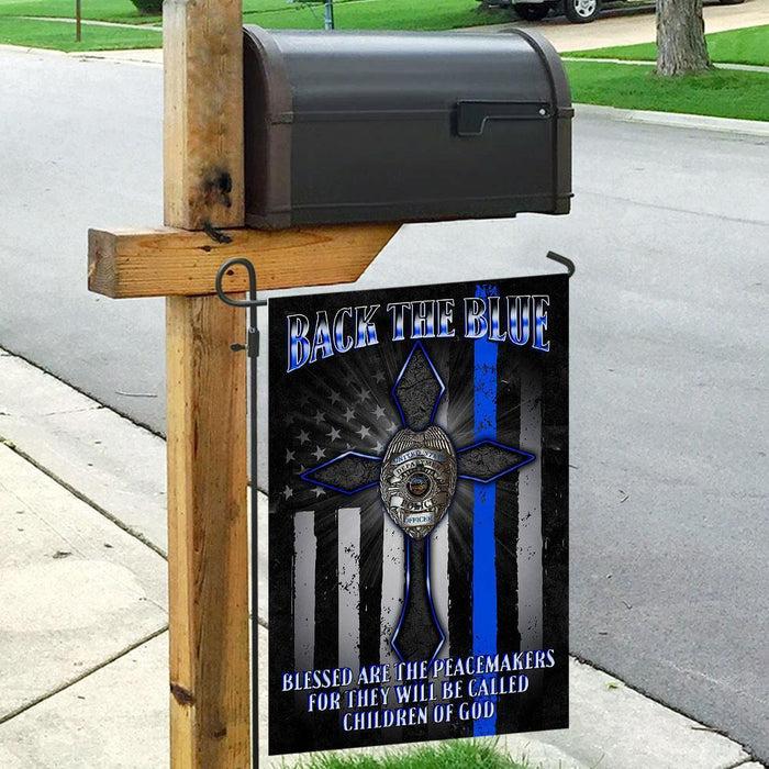 Back The Blue Police Flag | Garden Flag | Double Sided House Flag - GIFTCUSTOM