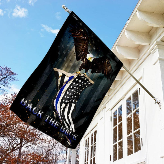 Back The Blue Police Flag | Garden Flag | Double Sided House Flag - GIFTCUSTOM