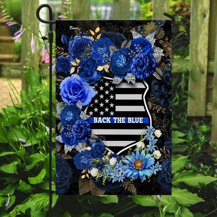 Back The Blue Police Officer Flag | Garden Flag | Double Sided House Flag - GIFTCUSTOM