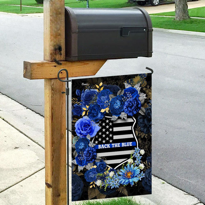 Back The Blue Police Officer Flag | Garden Flag | Double Sided House Flag - GIFTCUSTOM