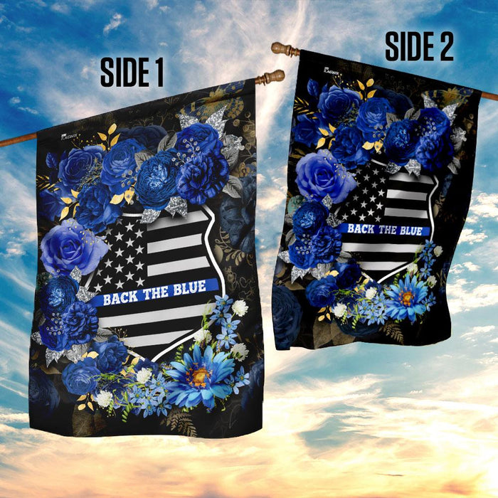 Back The Blue Police Officer Flag | Garden Flag | Double Sided House Flag - GIFTCUSTOM