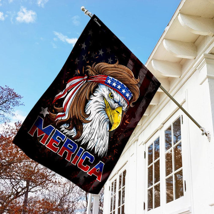 Bald Eagle American Flag | Garden Flag | Double Sided House Flag - GIFTCUSTOM