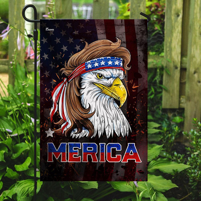 Bald Eagle American Flag | Garden Flag | Double Sided House Flag - GIFTCUSTOM