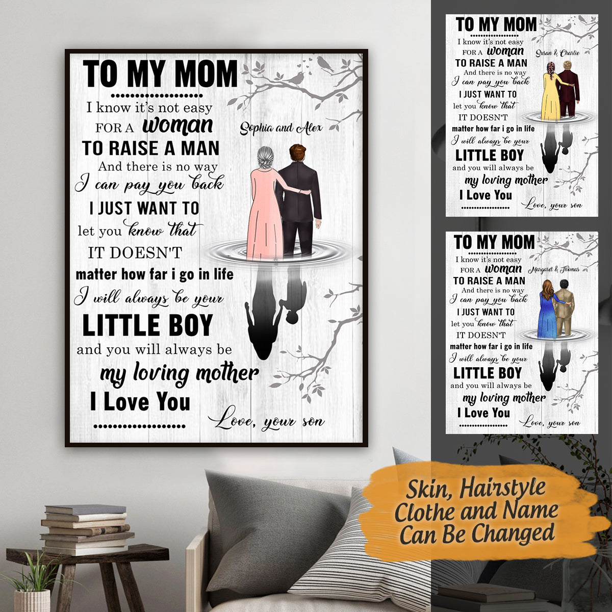 To My Mom, I Will Always Be Your Little Boy Personalized Poster - Canvas