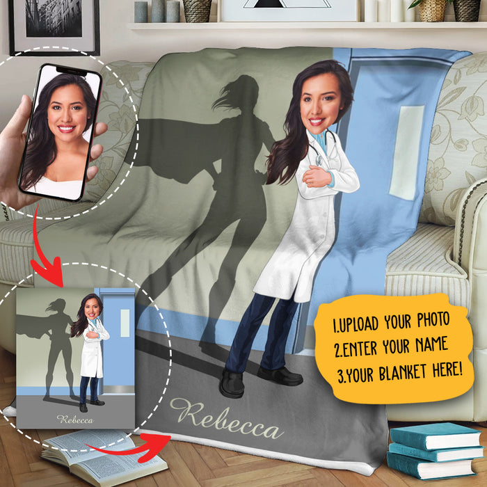 Character Customize Personalized Blanket , Doctor Modern Day Heroes AP