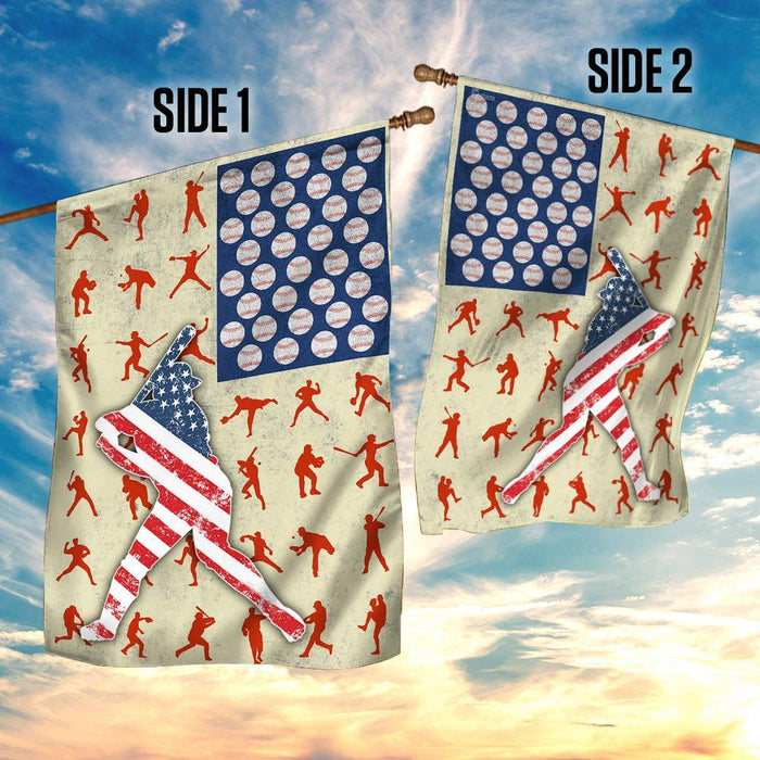 Baseball American US Flag | Garden Flag | Double Sided House Flag - GIFTCUSTOM