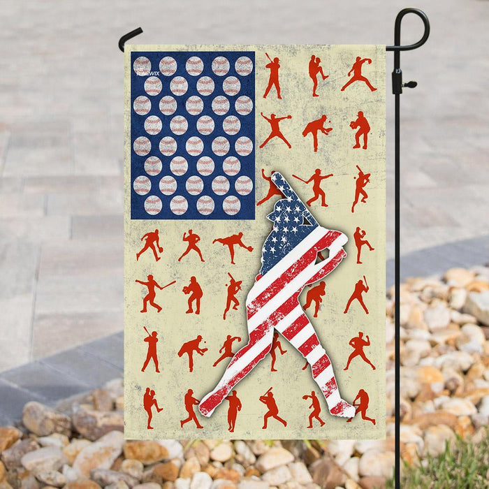 Baseball American US Flag | Garden Flag | Double Sided House Flag - GIFTCUSTOM