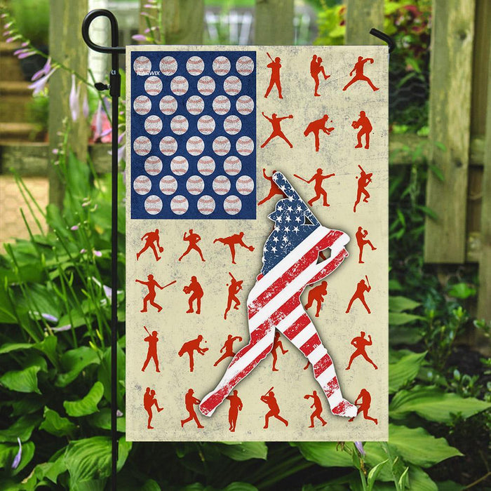 Baseball American US Flag | Garden Flag | Double Sided House Flag - GIFTCUSTOM