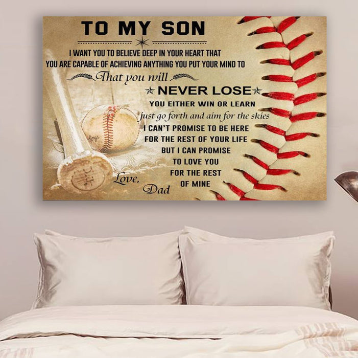 Baseball Canvas and Poster ��� Dad Son ��� never lose wall decor visual art - GIFTCUSTOM