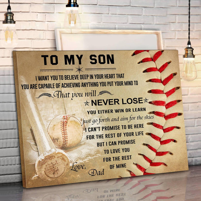 Baseball Canvas and Poster ��� Dad Son ��� never lose wall decor visual art - GIFTCUSTOM