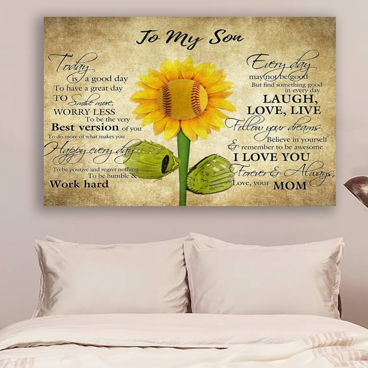 Baseball Canvas and Poster ��� Mom Son Todays a good day wall decor visual art - GIFTCUSTOM