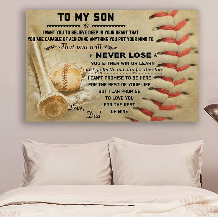 Baseball Canvas and Poster ��� To my Son Never lose wall decor visual art - GIFTCUSTOM