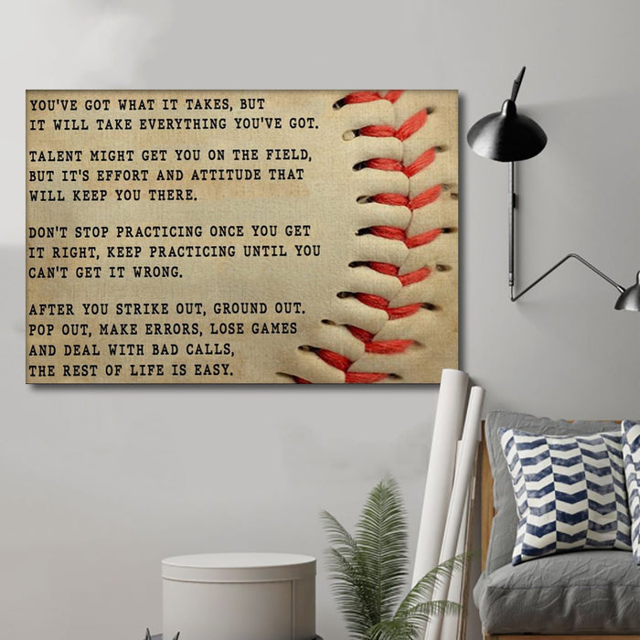 Baseball Canvas and Poster ��� youve got what it takes wall decor visual art - GIFTCUSTOM