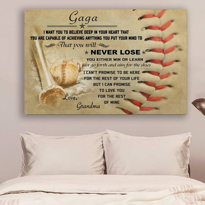 Baseball for Gaga Never lose Canvas and Poster wall decor visual art - GIFTCUSTOM