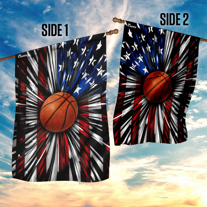 Basketball American Flag | Garden Flag | Double Sided House Flag - GIFTCUSTOM