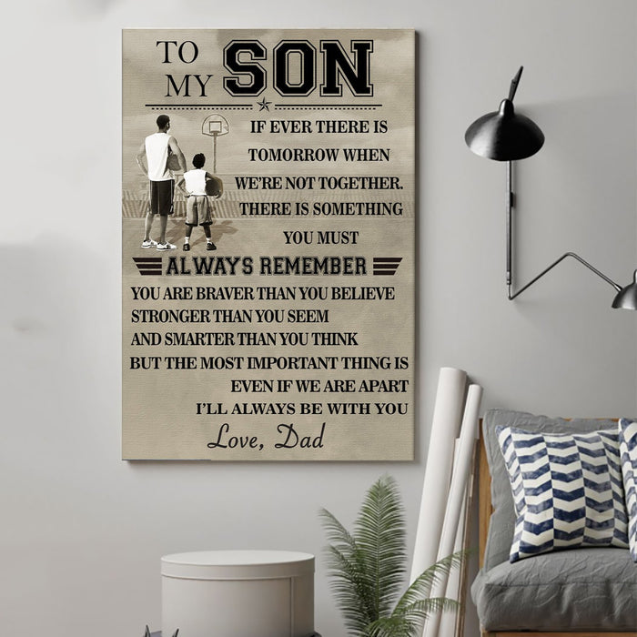 Basketball Canvas and Poster ��� To my son Always remember wall decor visual art - GIFTCUSTOM