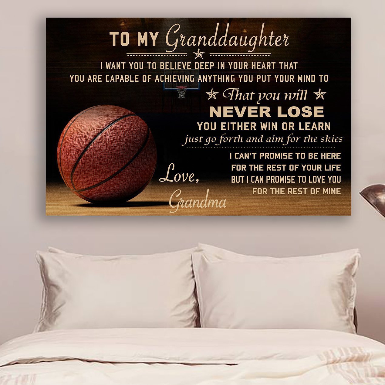 Basketball Grandma to Granddaughter Never Lose Canvas and Poster wall decor visual art - GIFTCUSTOM