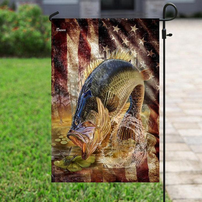 Bass Fishing America Flag | Garden Flag | Double Sided House Flag - GIFTCUSTOM