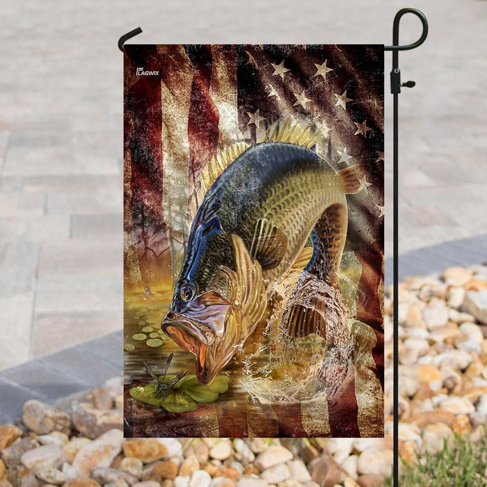 Bass Fishing America Flag | Garden Flag | Double Sided House Flag - GIFTCUSTOM