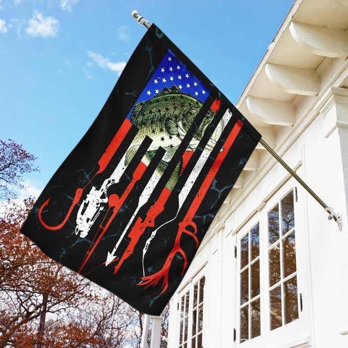 Bass Fishing American US Flag | Garden Flag | Double Sided House Flag - GIFTCUSTOM