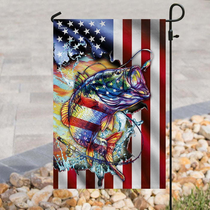 Bass Fishing Flag | Garden Flag | Double Sided House Flag - GIFTCUSTOM