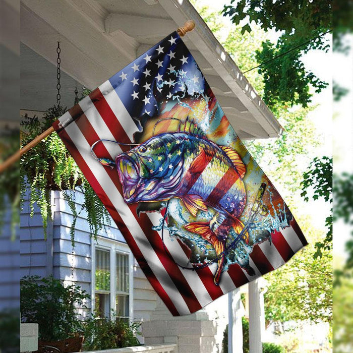 Bass Fishing Flag | Garden Flag | Double Sided House Flag - GIFTCUSTOM