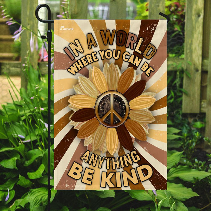 Be Kind Hippie Flag | Garden Flag | Double Sided House Flag - GIFTCUSTOM