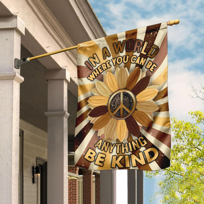 Be Kind Hippie Flag | Garden Flag | Double Sided House Flag - GIFTCUSTOM