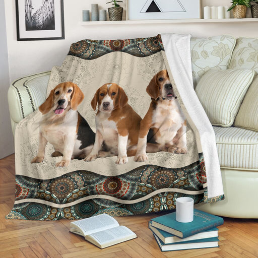 Beagle Boho Pattern Blanket - GIFTCUSTOM