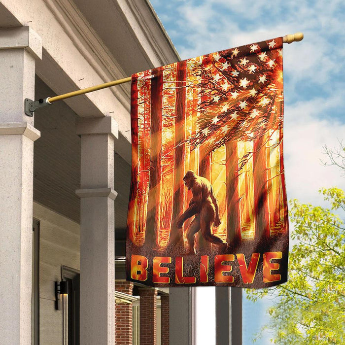 Believe – Bigfoot Flag | Garden Flag | Double Sided House Flag - GIFTCUSTOM