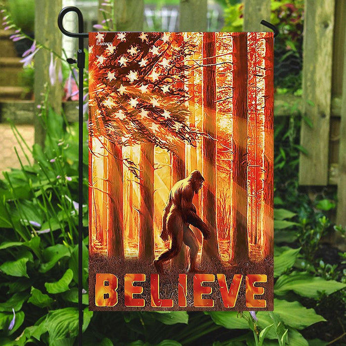 Believe – Bigfoot Flag | Garden Flag | Double Sided House Flag - GIFTCUSTOM