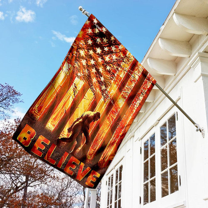 Believe – Bigfoot Flag | Garden Flag | Double Sided House Flag - GIFTCUSTOM