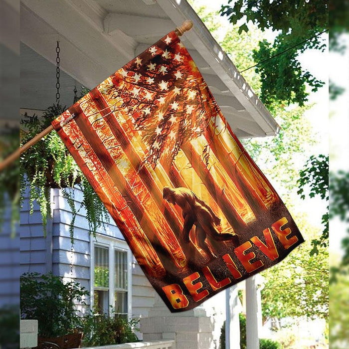 Believe – Bigfoot Flag | Garden Flag | Double Sided House Flag - GIFTCUSTOM