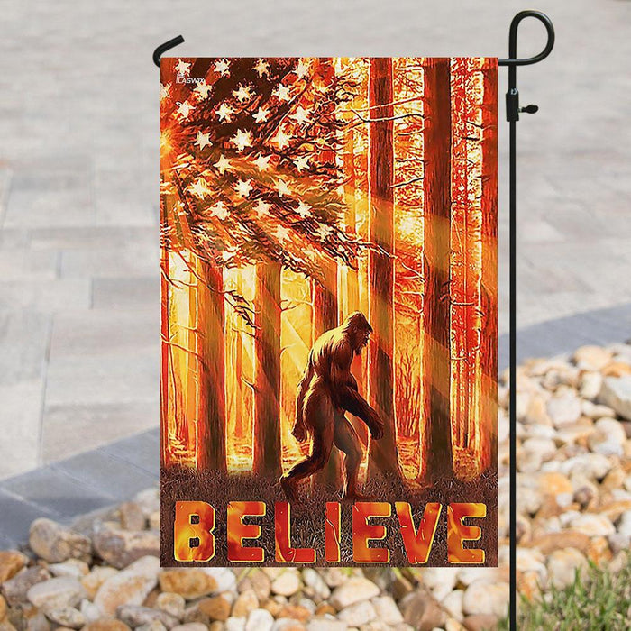 Believe – Bigfoot Flag | Garden Flag | Double Sided House Flag - GIFTCUSTOM