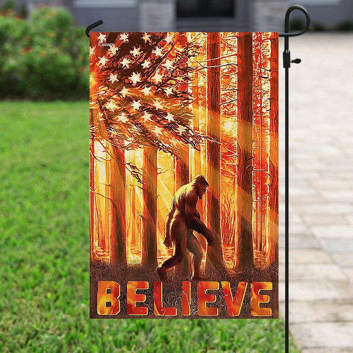 Believe – Bigfoot Flag | Garden Flag | Double Sided House Flag - GIFTCUSTOM