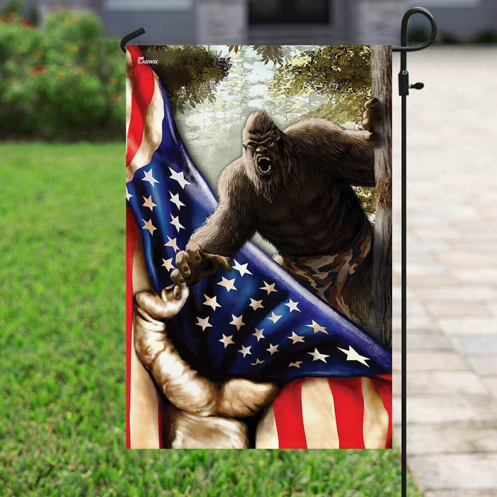 Bigfoot America Flag | Garden Flag | Double Sided House Flag - GIFTCUSTOM