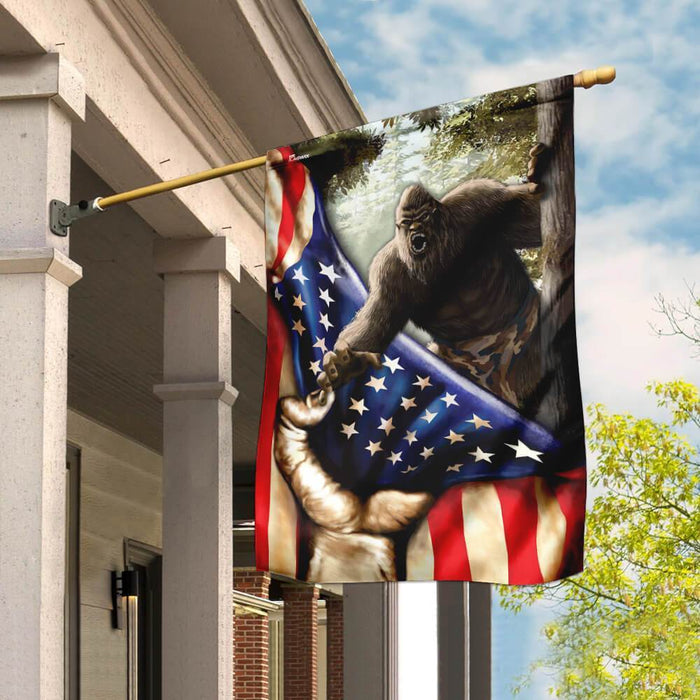 Bigfoot America Flag | Garden Flag | Double Sided House Flag - GIFTCUSTOM