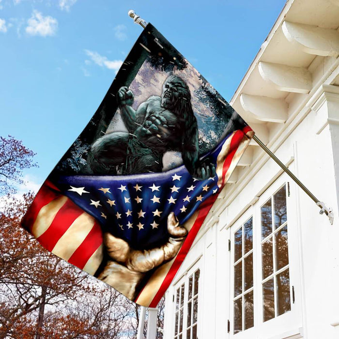 Bigfoot America Flag | Garden Flag | Double Sided House Flag - GIFTCUSTOM