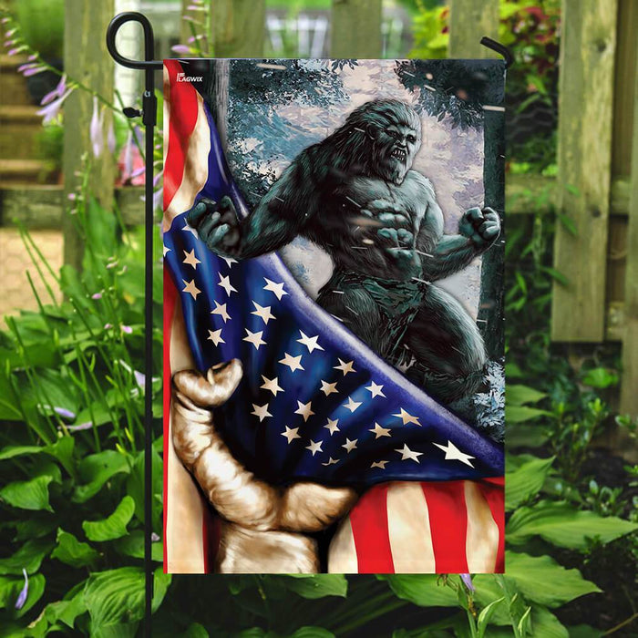 Bigfoot America Flag | Garden Flag | Double Sided House Flag - GIFTCUSTOM