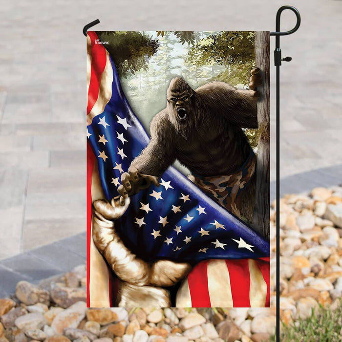 Bigfoot America Flag | Garden Flag | Double Sided House Flag - GIFTCUSTOM