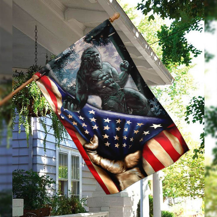 Bigfoot America Flag | Garden Flag | Double Sided House Flag - GIFTCUSTOM