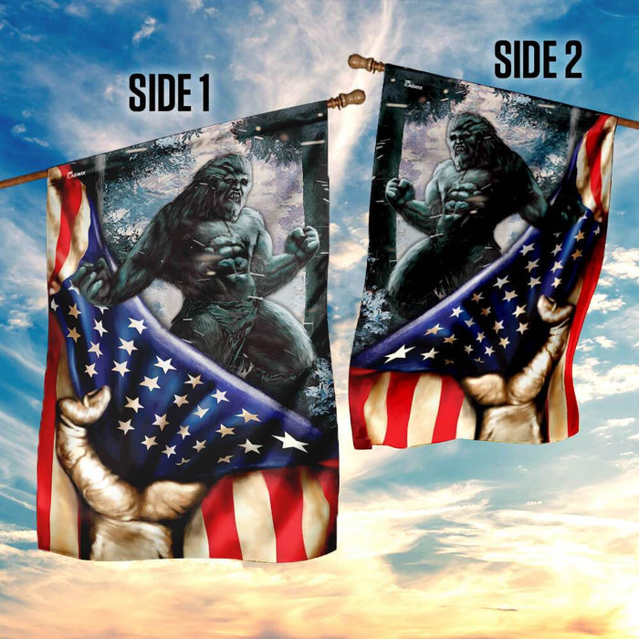 Bigfoot America Flag | Garden Flag | Double Sided House Flag - GIFTCUSTOM