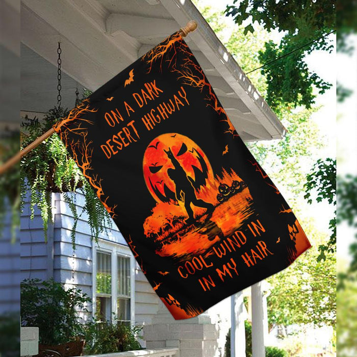 Bigfoot On A Dark Desert Highway Flag | Garden Flag | Double Sided House Flag - GIFTCUSTOM