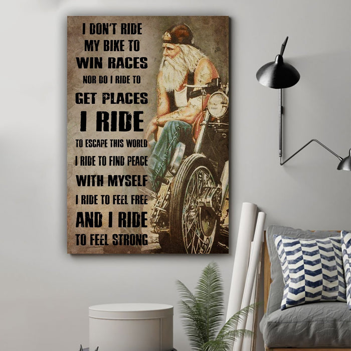 Biker Canvas and Poster ��� Dad to Son ��� I dont ride my bike wall decor visual art - GIFTCUSTOM