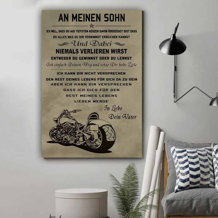 Biker Canvas and Poster ��� Dad to son ��� Never lose Ger wall decor visual art - GIFTCUSTOM