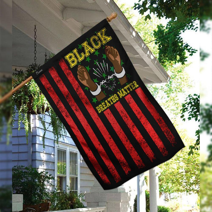 Black Breaths Matter Flag | Garden Flag | Double Sided House Flag - GIFTCUSTOM