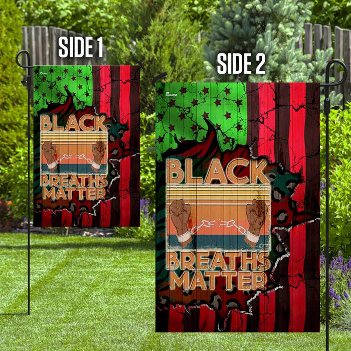 Black Breaths Matter Flag | Garden Flag | Double Sided House Flag - GIFTCUSTOM