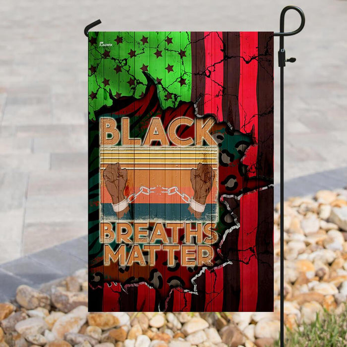 Black Breaths Matter Flag | Garden Flag | Double Sided House Flag - GIFTCUSTOM