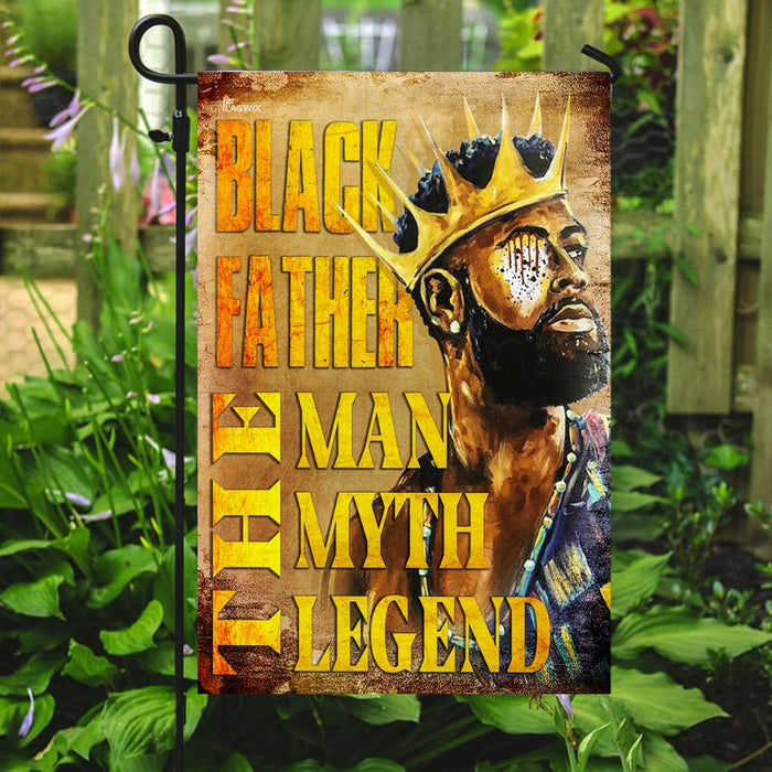 Black Father, The ManThe Myth The Legend Flag | Garden Flag | Double Sided House Flag - GIFTCUSTOM