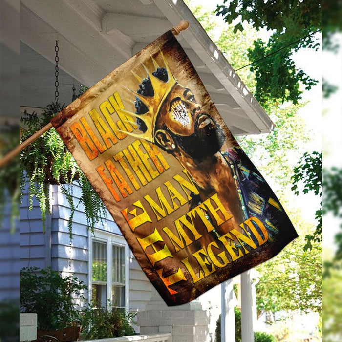 Black Father, The ManThe Myth The Legend Flag | Garden Flag | Double Sided House Flag - GIFTCUSTOM